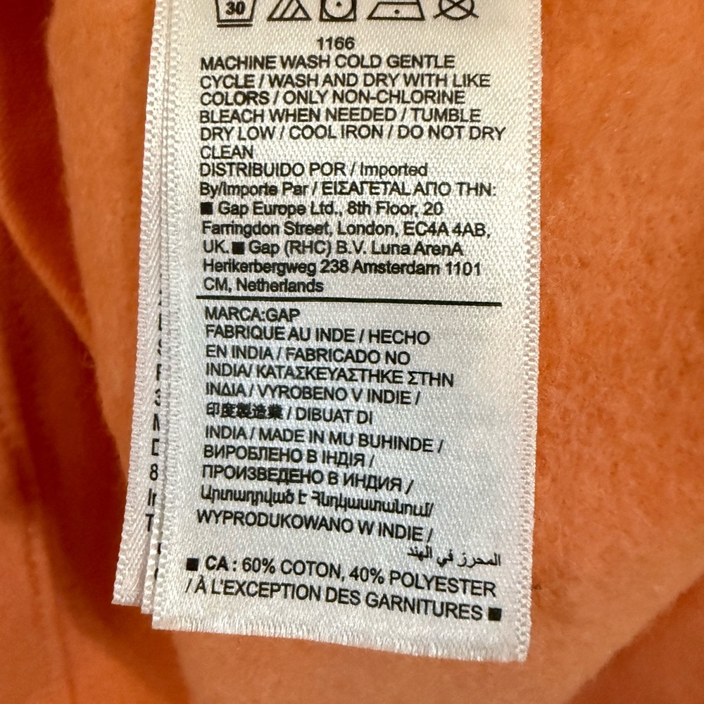 GAP Orange Hoodie Sweatshirt - Picture 2 of 2